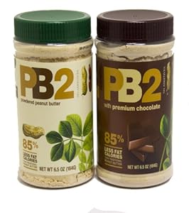 Bell Plantation PB2 Powdered Peanut Butter and PB2 with Premium Chocolate, 6.5 Ounce (Pack of 2)