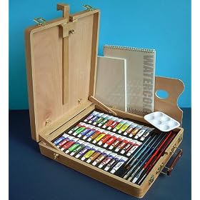 ALL MEDIA EASEL AERTIST SET 48pc, OIL, ACRYLIC,WATERCOLOUR,