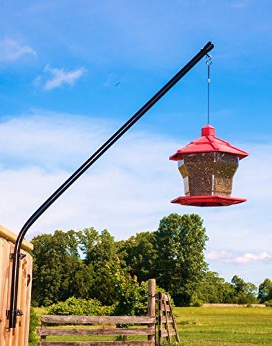 Heavy Duty Standard Upright Swinging Plant & Bird Feeder Arm 28" Outreach MADE IN THE USA (Black)