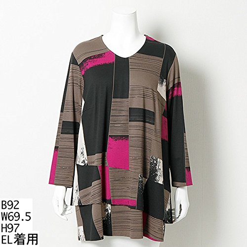 フィットミーモア（Fitme Moi） 全1色【3L～対応】印象的なインポートプリントのカットソーチュニック