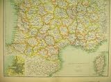 1898 MAP FRANCE SOUTHERN SECTION CORSICA MARSEILLES