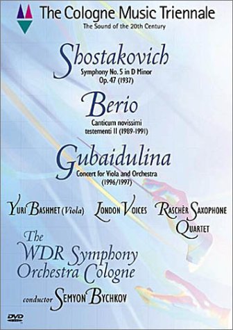 Buy Cologne Music Triennale - Shostakovich Symphony No. 5, Berio Canticum Novissimi Testementi II, Gubaidulina Concert for Viola and Orchestra / Bychkov, Bashmet, WDR Symphony Orchestra Cologne online at Discounted New and Used prices. Delivered to your door with Childrens Toyshop.com