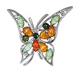 Silver Tone Earth Butterfly Animal Pin Brooch