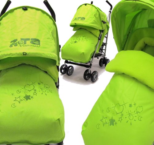 AMAZON STROLLER BABY TRAVEL ZETA VOOOM COMPLETE - LIME WITH FOOTMUFF