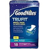 GoodNites Tru-Fit Real Underwear Disposable Absorbent Inserts Refill Pack for Boys and Girls, Small and Medium, 18 Count (Pack of 3)