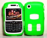 Neon Green Robotic Design with Silicone & Plastic Hybrid Protective Cover Case for Blackberry Curve 8520 8530