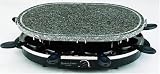 Andrew James 8 Person Rustic Stone Raclette Grill + Crepe/Fajita Attachment