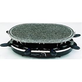 Andrew James Rustic Stone Raclette Grill + Crepe/Fajita Attachment