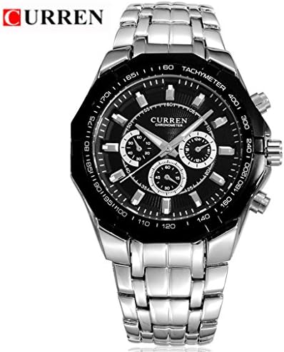 Affute Casual Men Sports Watches Men Military Wrist Watches Casual Full Steel Men Watch Waterproof(Black)