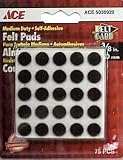 SHEPHERD HARDWARE 9949/ACE PAD FELT 3/8 CIRCLE BROWN