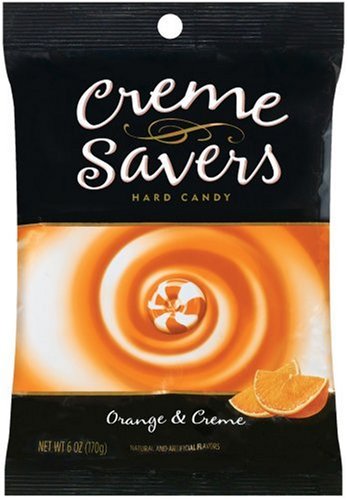 Crème Savers Hard Candy Orange & Crème, 6-Ounce Bags (Pack of 12) by Creme Savers