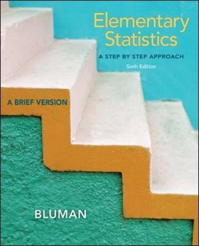 Elementary Statistics: A Step by Step Approach-A Brief Version, 6th Edition 6th edition by Bluman, Allan G. (2013) Paperback