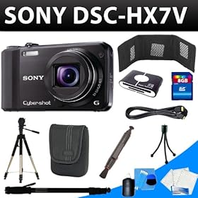 Sony Cyber-shot Dsc-hx7v Hx7v Digital Camera (Black) + 8gb Sdhc Memory + Memory Card Reader + Camera Case + Tripod + Monopod + Lenspen + More