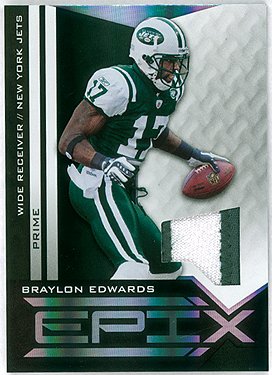 Braylon Edwards 2010 Panini Epix 2 Color Jersey Patch Serial #12/50