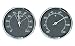 HOKCO Analog Thermometer and Hygrometer Humidity Gauge Set - Gray with Chrome Bezel
