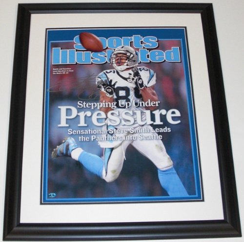 Steve Smith Autographed Carolina Panthers 16x20 Sports Illustrated Cover - Custom Framed