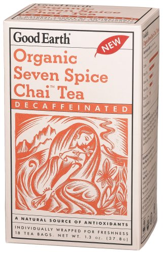 Good Earth Organic Seven Spice Chai Decaffeinated, Black Tea And Spices,18 Count Tea Bags,... by Good Earth