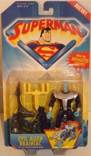 Superman: Evil Alien Brainiac Figure with Blasting Space Sled by Superman Animated