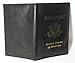 Leather Passport Cover Case US Gold Logo Holder Wallet Travel Protector Black