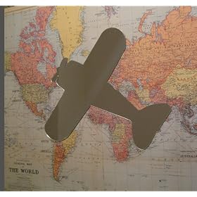 Air Plane Peel & Stick On Shatterproof Acrylic Mirror Wall Art Applique