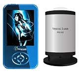 Visual Land V-Motion Pro 4 GB 2.4-Inch Screen MP3 Player with Video, Music, Games, TV Out, Camera, MicroSD, Speaker and Portable Speaker (Blue)