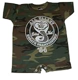 Cobra Kai The Karate Kid Vintage 80s CAMO ROMPER White Printing (Sizes for Infant/Baby/Toddler)