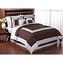 Chocolate Hotel Spa Collection Duvet Comforter Cover 6 piece Bedding Set - Queen Size