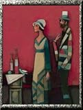 Couple in Red Room,Signed,Numbered,Canvas,poster,print,fine Art,Impressionist,painting