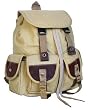 Military Inspired Stylish Backpack Canvas Bookbag Day Pack Khaki