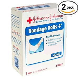 Johnson and Johnson Bandage Rolls (4-Inch), 5-Count Rolls (Pack of 2) by Johnson & Johnson