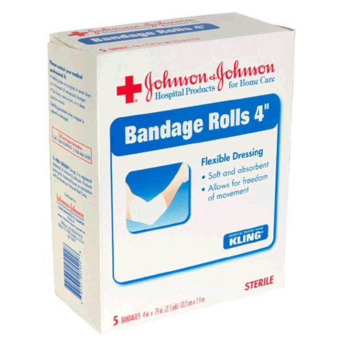 Johnson & Johnson Hospital Grade Rolled Gauze, 5-Count Roll (Pack of 2)