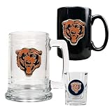 Chicago Bears NFL 15oz Tankard, 15oz Ceramic Mug & 2oz Shot Glass Set - Primary Logo
