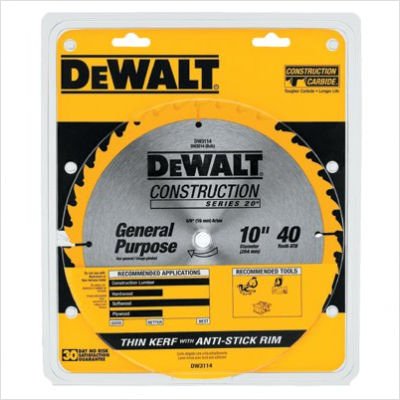 Construction Miter/Table Saw Blades - 10 40t thin kerf table