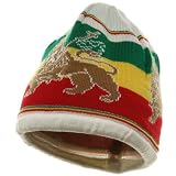 Regular Lion Rasta Beanie-White