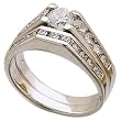 Channel Fashion Diamond Wedding Ring Set In Platinum