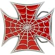 Red Spider Web Iron Cross Belt Buckle