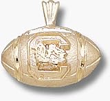 South Carolina Gamecocks C Football Pendant - 14KT Gold Jewelry