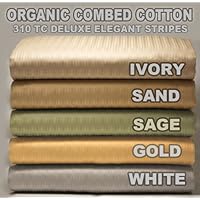 Organic Cotton 310TC Luxury Euro Collection Jacquard Stripe Sheet Sets