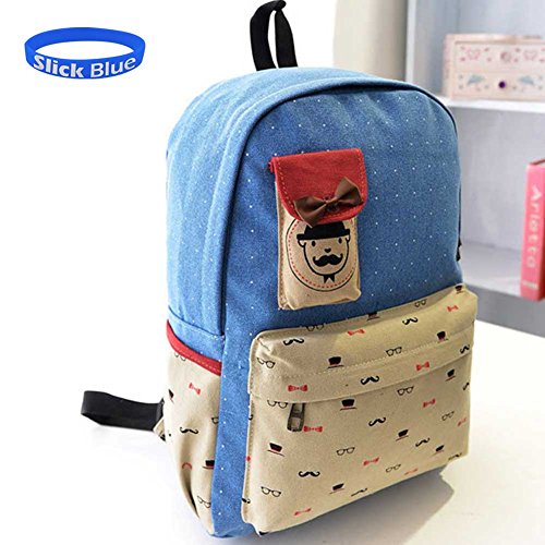 Women Girls Rucksack Backpack Shoulder Bookbag Travel Bag -Blue