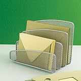 Design Ideas 3431019 Modern Silver Mesh Letter Holder