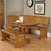 Home Styles 3 PC Corner Kitchen Dining Nook Set in Distressed Oak