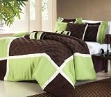 Quincy Green & Brown 8 Piece Queen Comforter Bed In A Bag Set