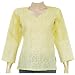 Womens Cotton Sleeveless Top Blouse Chikan Embroidery Size M