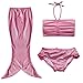 iiniim Kids Girls Bathing Suit 3Pcs Mermaid Tail Swimsuit Bikini Swimwear