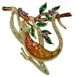 Gold Plated Climbing Lizard Brooches Pin