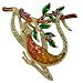 Gold Plated Climbing Lizard Brooches Pin