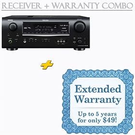 Denon AVR-1508 Home theater receiver with HDMI switching Plus 2 Year Replacement Plan Warranty