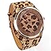 Oversized Women's Leopard-Print Leatheroid Strap Wrist Watch Dark Brown