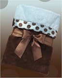 Posh Dots Crib Blanket (Brown with Blue)