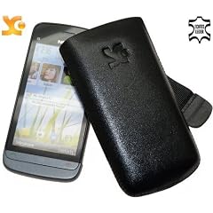 Suncase Ledertasche f�r Nokia C5-03 schwarz